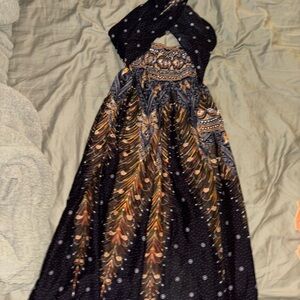Elegant Black and Gold Patterned Dress
